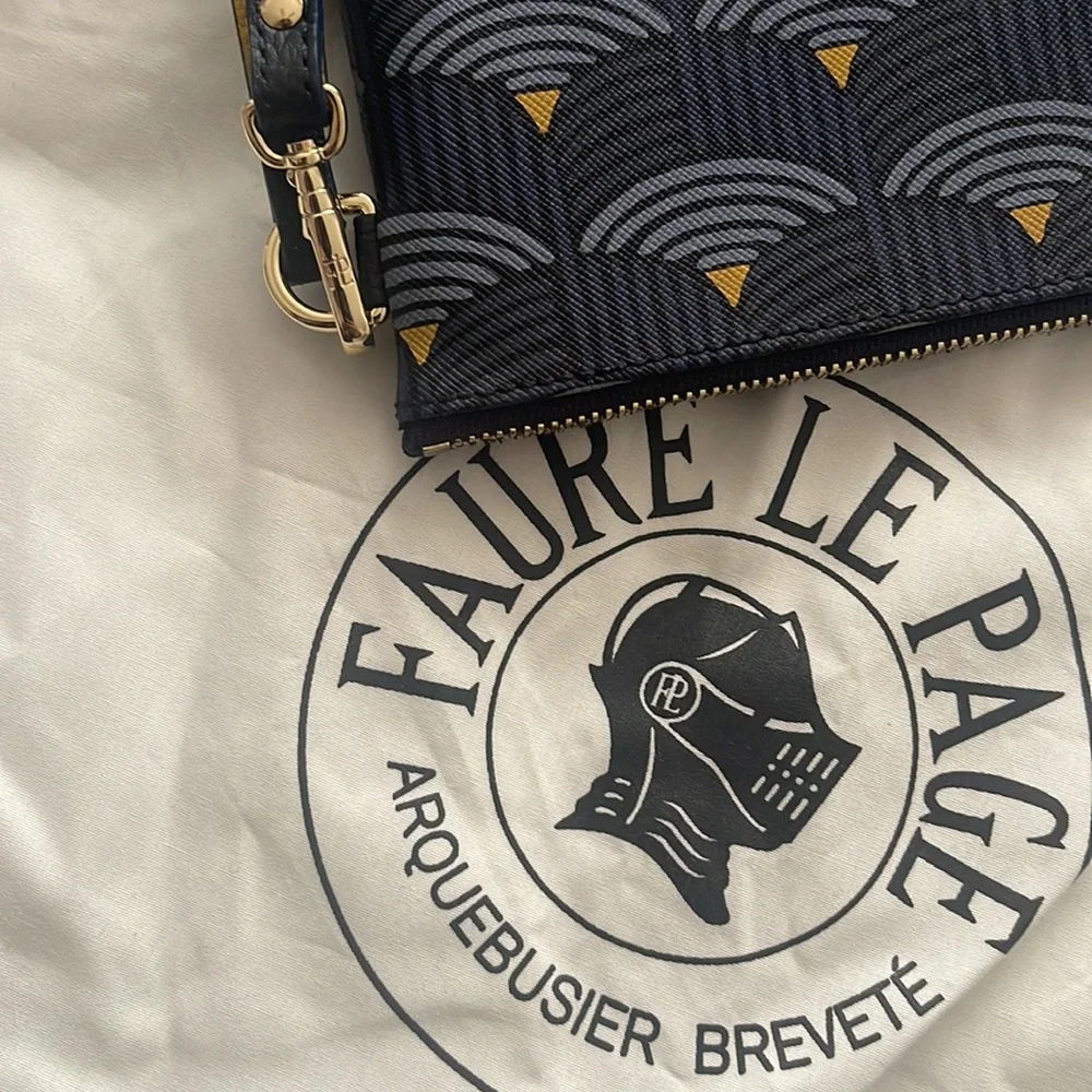 AUTHENTIC FAURE LE PAGE POCHETTE ZIP 29 in large scale Navy